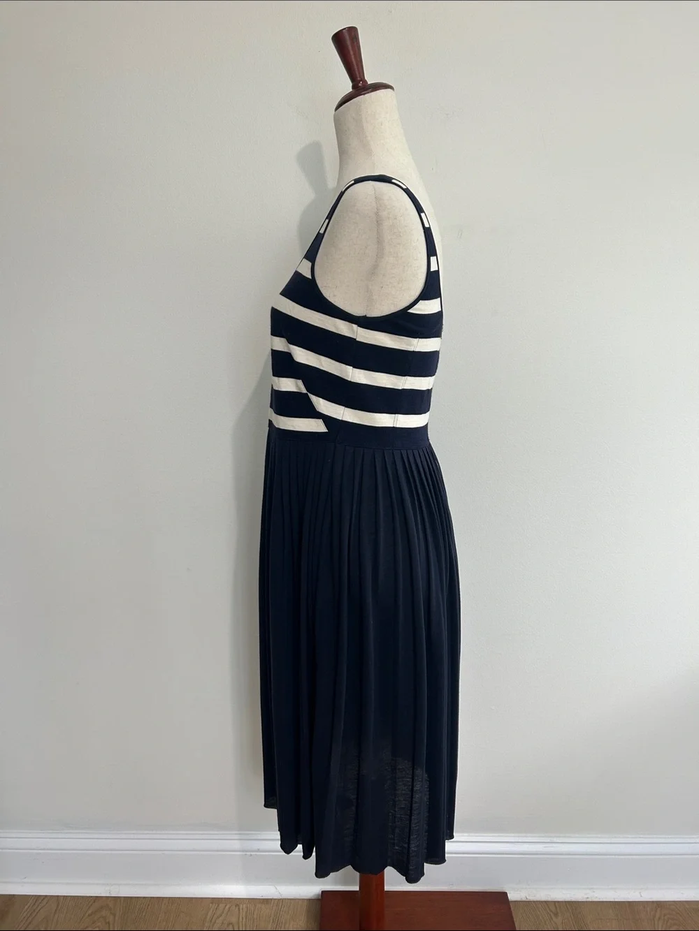J. Crew Navy and White Striped Tank Midi Dress Size 8